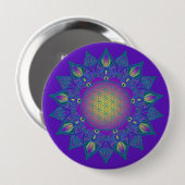 Blume des Lebens - Indisches Mandala 3 Button (Vorne & Hinten)
