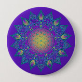 Blume des Lebens - Indisches Mandala 3 Button (Vorderseite)