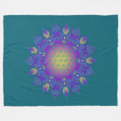 Blume des Lebens - Indisches Mandala 3 Fleecedecke (Vorderseite (Horizontal))