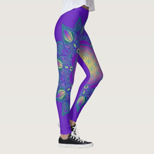 Blume des Lebens - Indisches Mandala 3 Leggings (Rechts)