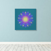 Blume des Lebens - Indisches Mandala 3 Leinwanddruck (Insitu (Holzboden))