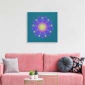 Blume des Lebens - Indisches Mandala 3 Leinwanddruck (Insitu (Wohnzimmer))