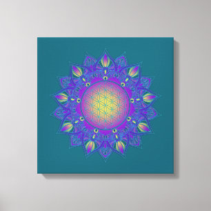 Blume des Lebens - Indisches Mandala 3 Leinwanddruck