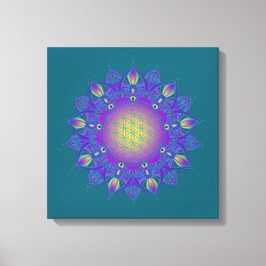Blume des Lebens - Indisches Mandala 3 Leinwanddruck (Vorderseite)