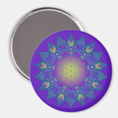 Blume des Lebens - Indisches Mandala 3 Magnet (Vorderseite/Rückseite)