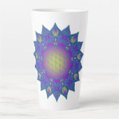 Blume des Lebens - Indisches Mandala 3 Milchtasse (Vorderseite)