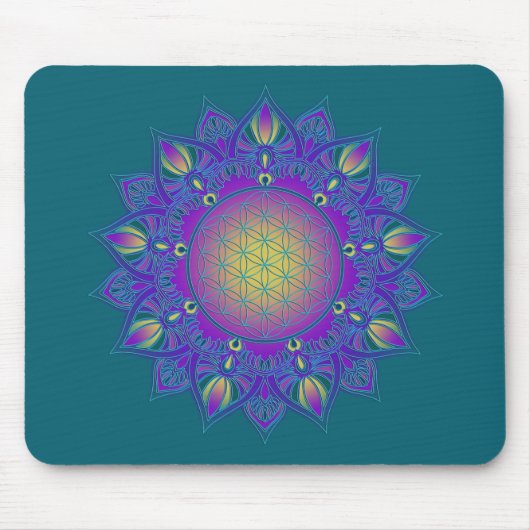 Blume des Lebens - Indisches Mandala 3 Mousepad (Vorne)