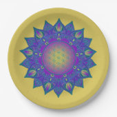 Blume des Lebens - Indisches Mandala 3 Pappteller (Vorderseite)