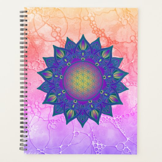 Blume des Lebens - Indisches Mandala 3 Planer (Vorderseite)