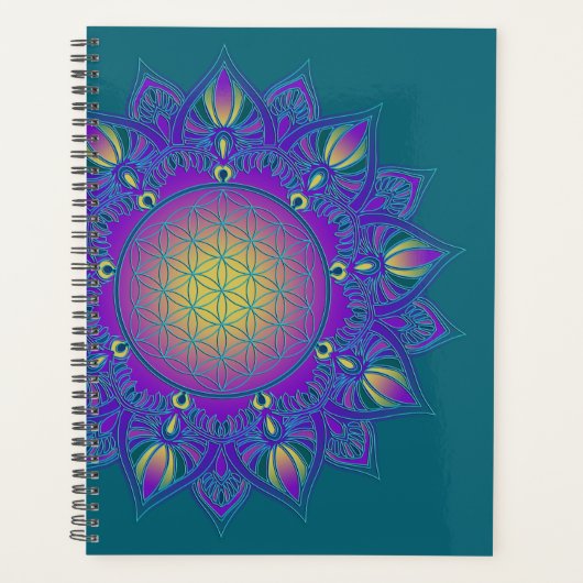 Blume des Lebens - Indisches Mandala 3 Planer (Vorderseite)