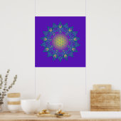 Blume des Lebens - Indisches Mandala 3 Poster (Küche)