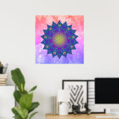 Blume des Lebens - Indisches Mandala 3 Poster (Heimbüro)