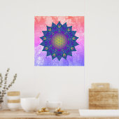 Blume des Lebens - Indisches Mandala 3 Poster (Küche)