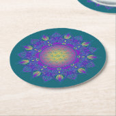 Blume des Lebens - Indisches Mandala 3 Runder Pappuntersetzer (Angewinkelt)