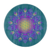 Blume des Lebens - Indisches Mandala 3 Schneidebrett (Vorderseite)