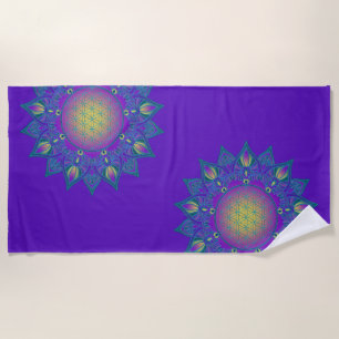 Blume des Lebens - Indisches Mandala 3 Strandtuch