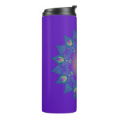 Blume des Lebens - Indisches Mandala 3 Thermosbecher (Nach links gedreht)