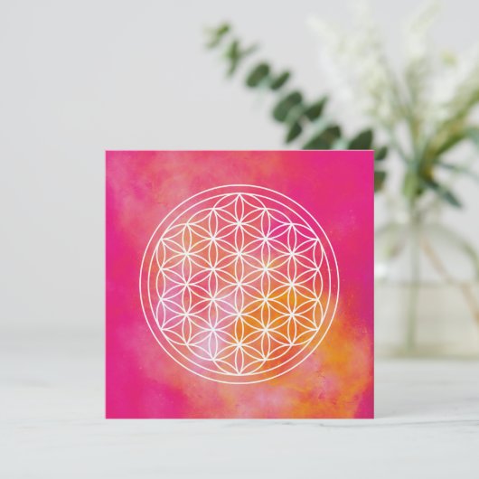 Blume des Lebens Karte (Stehend Vorderseite)