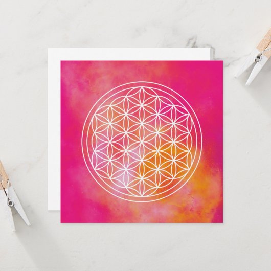 Blume des Lebens Karte (Vorderseite/Rückseite Beispiel)