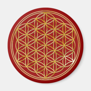 Blume des Lebens   klein darkred Magnet