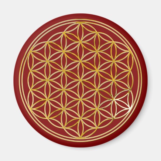 Blume des Lebens | klein darkred Magnet (Vorne)