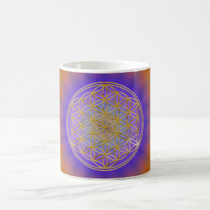 Blume des Lebens   klein flower radial BG Kaffeetasse