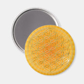 Blume des Lebens | klein yellow shine Magnet (Vorderseite/Rückseite)