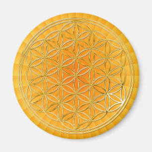 Blume des Lebens klein yellow shine Magnet