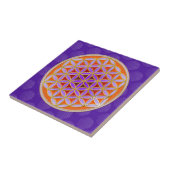 Blume des Lebens - Knopfviolett Fliese (Seite)