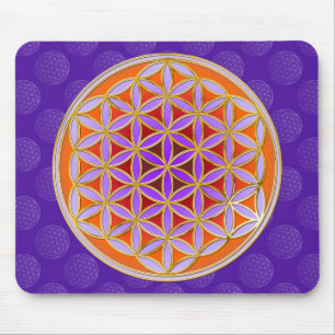 Blume des Lebens - Knopfviolett Mousepad