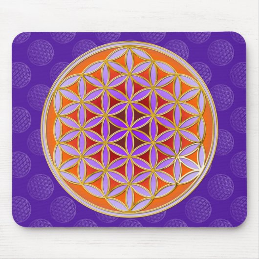 Blume des Lebens - Knopfviolett Mousepad (Vorne)