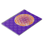 Blume des Lebens - Knopfviolett Notizblock (Linke Seite)