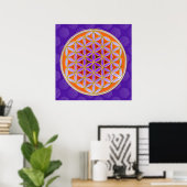 Blume des Lebens - Knopfviolett Poster (Heimbüro)