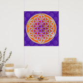 Blume des Lebens - Knopfviolett Poster (Küche)