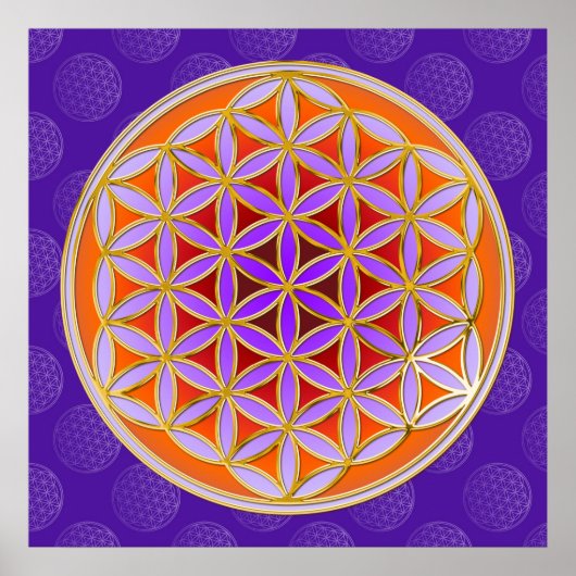 Blume des Lebens - Knopfviolett Poster (Vorne)