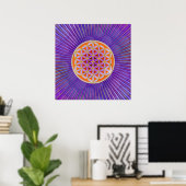 Blume des Lebens - Knopfviolett Poster (Heimbüro)