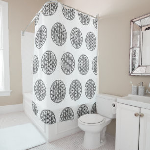 BLUME DES LEBENS - Kontur des Geometriezeichens "S Duschvorhang