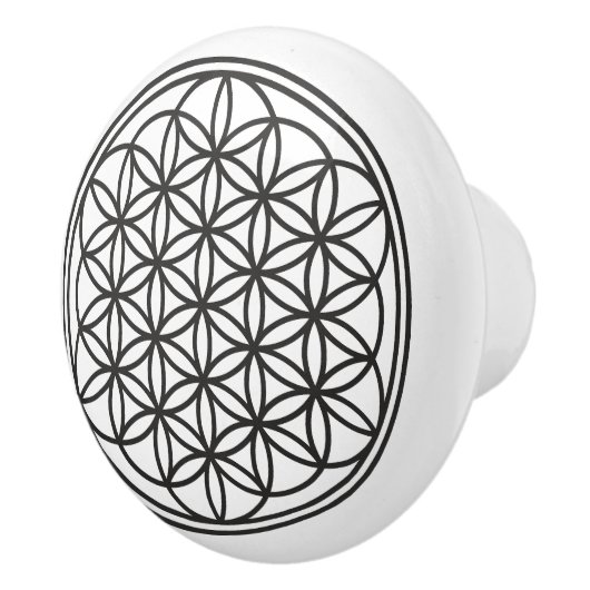 BLUME DES LEBENS - Kontur des Geometriezeichens "S Keramikknauf (Rechts)