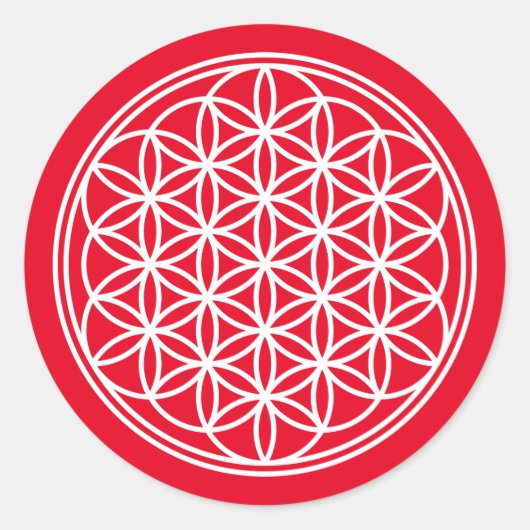 BLUME DES LEBENS - Kontur des Geometriezeichens "S Runder Aufkleber (Vorderseite)