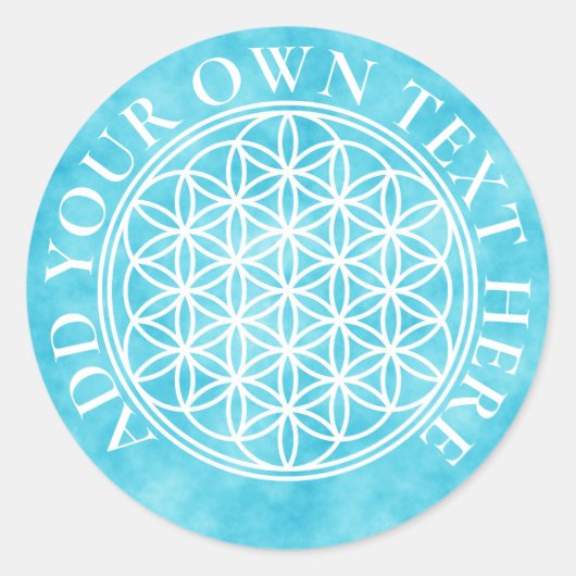 BLUME DES LEBENS - Kontur des Geometriezeichens "S Runder Aufkleber (Vorderseite)