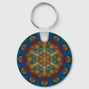 BLUME DES LEBENS/LEBENS DES Lebens Mandala III Pla Schlüsselanhänger