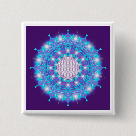 BLUME DES LEBENS/LEBENS DES Lebens "Stars Mandala" Button (Vorderseite)