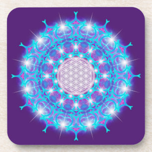 BLUME DES LEBENS/LEBENS DES Lebens "Stars Mandala" Getränkeuntersetzer