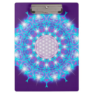 BLUME DES LEBENS/LEBENS DES Lebens "Stars Mandala" Klemmbrett