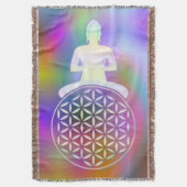 Blume des Lebens / Lebensgefühl - Buddha Decke (Vorderseite Vertikal)