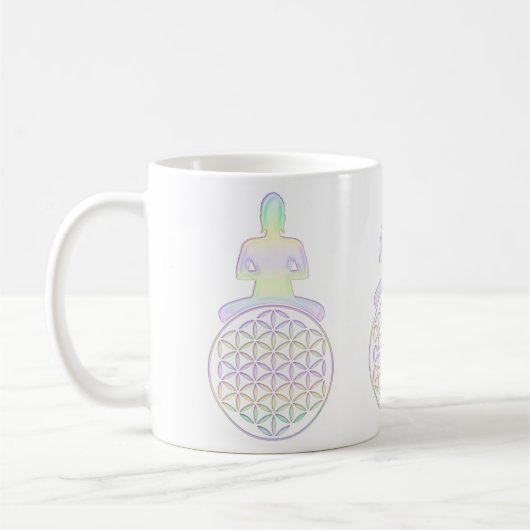 Blume des Lebens / Lebensgefühl - Buddha Kaffeetasse (Links)