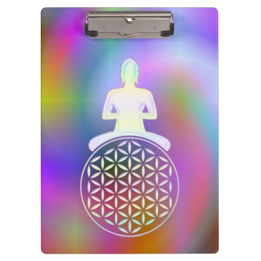 Blume des Lebens / Lebensgefühl - Buddha Klemmbrett (Vorderseite)