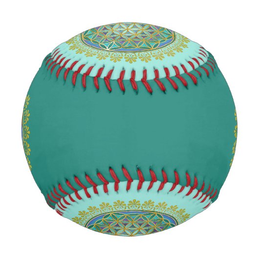 Blume des Lebens / Lebensgefühl - Button V Baseball (Rückseite)