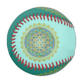 Blume des Lebens / Lebensgefühl - Button V Baseball (Vorderseite Links)