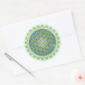 Blume des Lebens / Lebensgefühl - Button V Runder Aufkleber (Umschlag)